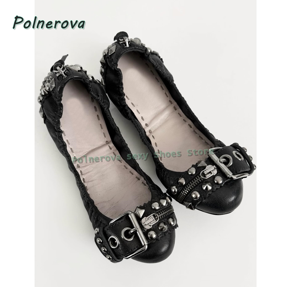 リベットベルトバックル付きメリージェーンシューズ、ポインテッ - Shoes Women Pumps のレビューと価格