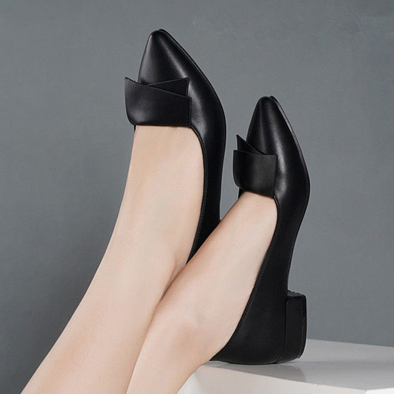 ポインテッドトゥローヒールエレガントなレディースパンプスブラ - Women Shoes Quick Delivery のレビューと価格