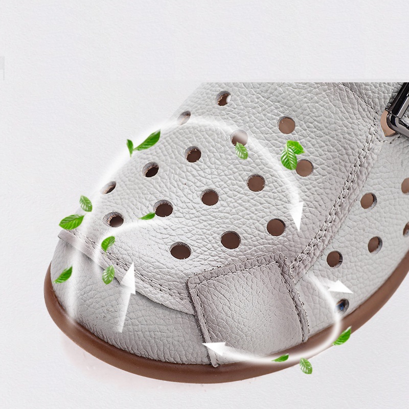 新しい牛革製ローヒールサンダル レディース ホローアウト ミ - Women Shoes Model のレビューと価格