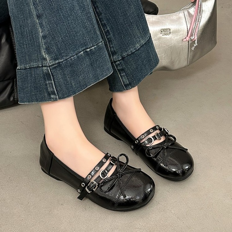 春浅履きスリッポン女性フラットシューズ快適なラウンドトゥソフ - Shoes For Women Flats のレビューと価格