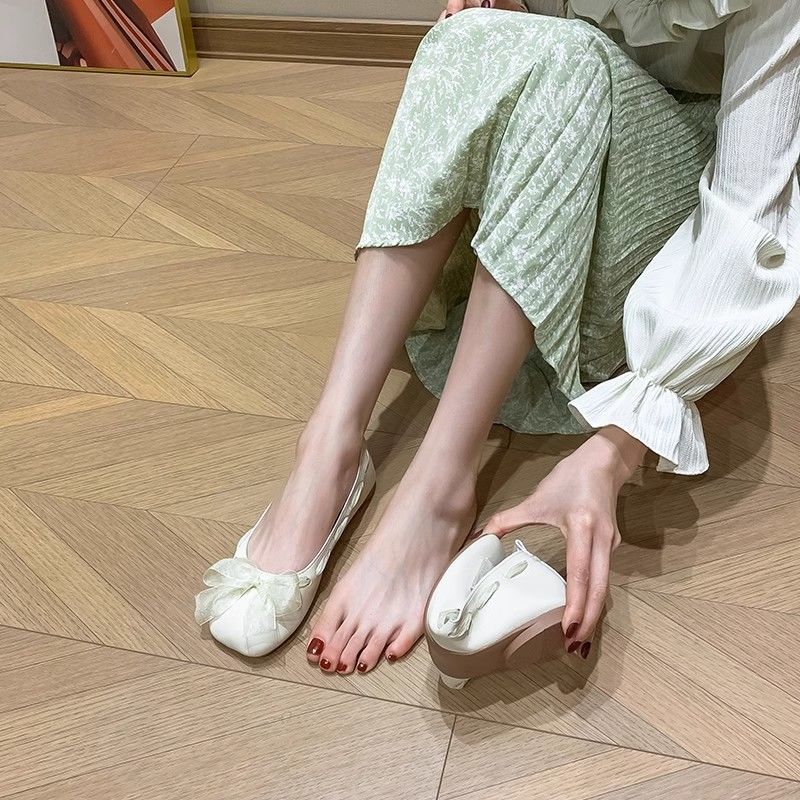 女性フラットスクエアトゥモカシン弓メリージェーン靴女性のため - Women Shoes Quick Delivery のレビューと価格