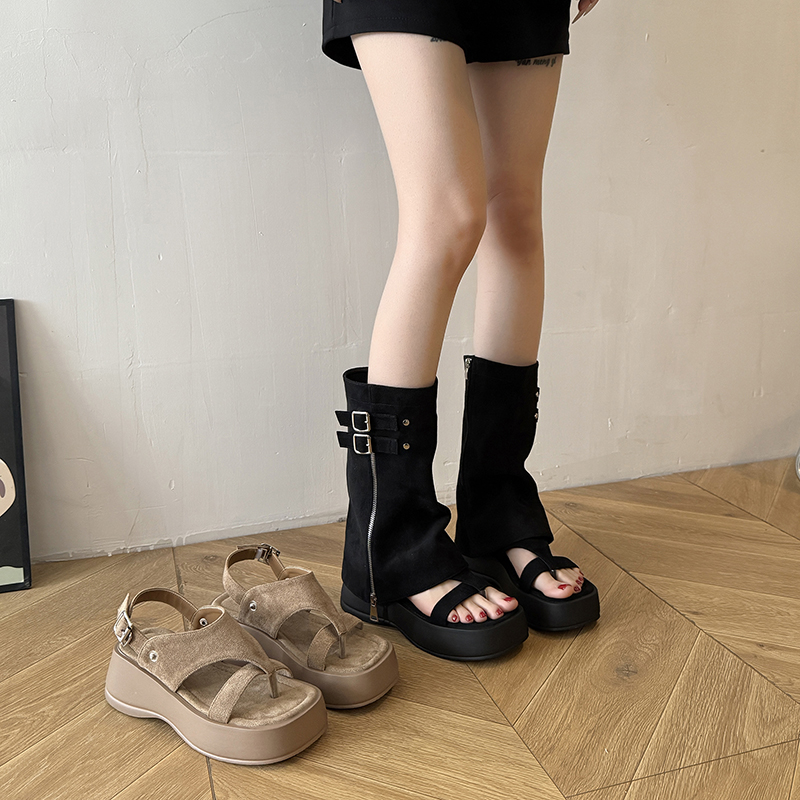 レディース スエード ミッドカーフパンツブーツ オープントゥ - Women Shoes Size Chart のレビューと価格