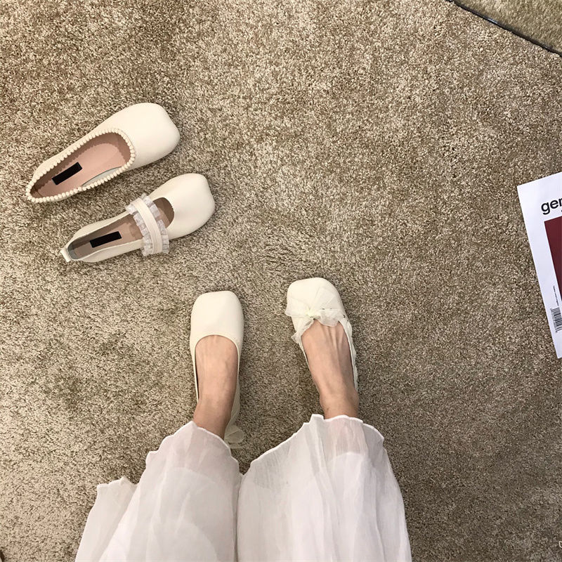 夏スクエアトゥスリッポンレディースシューズかわいい女性のフラ - Women Shoes Quick Delivery のレビューと価格