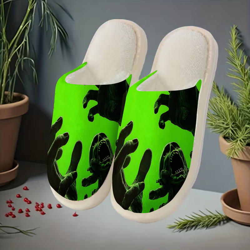 グリーンゾンビハンドラグジュアリープラッシュスリッパ メンズ - Women'S Shoes Hands Free のレビューと価格