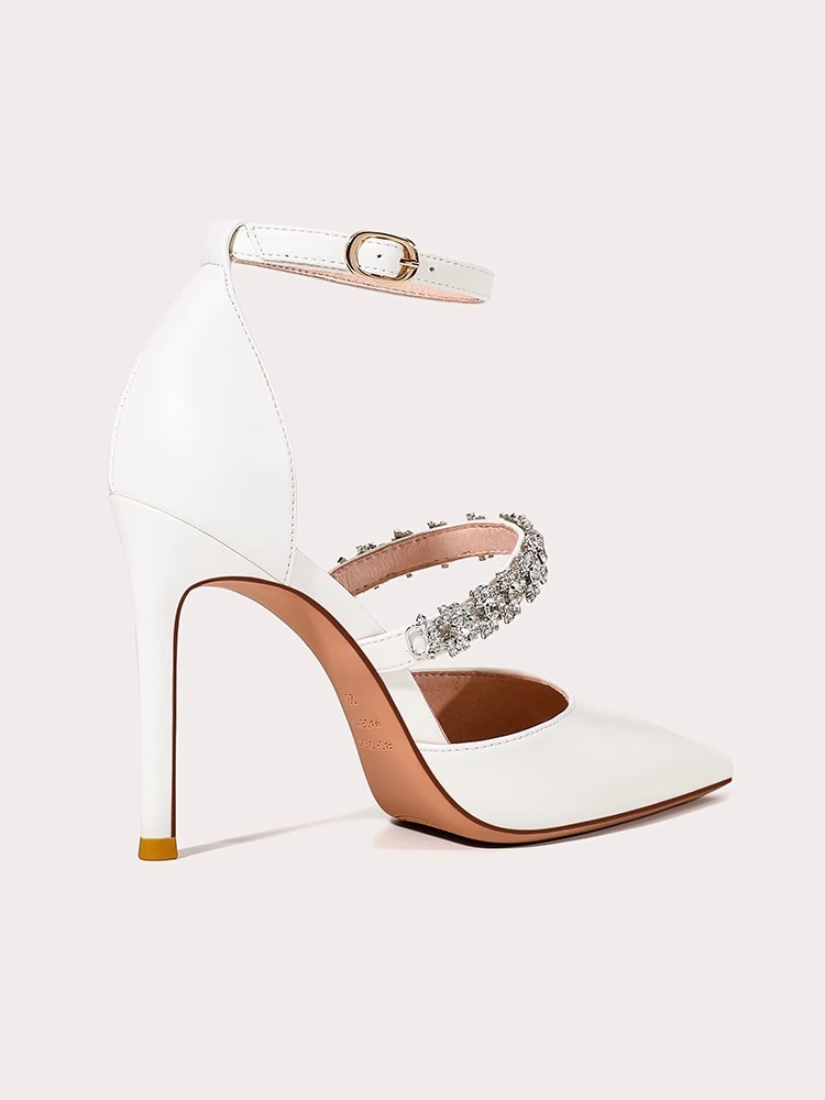 ローヒール薄型ハイヒール結婚式の靴夏の新しい尖ったレースメッ - Wide Fit Heels のレビューと価格