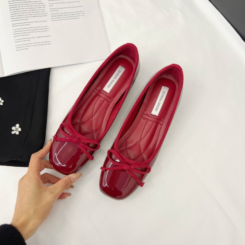 浅い女性用ソフトラウンドレディースフラットシューズ、スライド - Shoes For Women Flats のレビューと価格