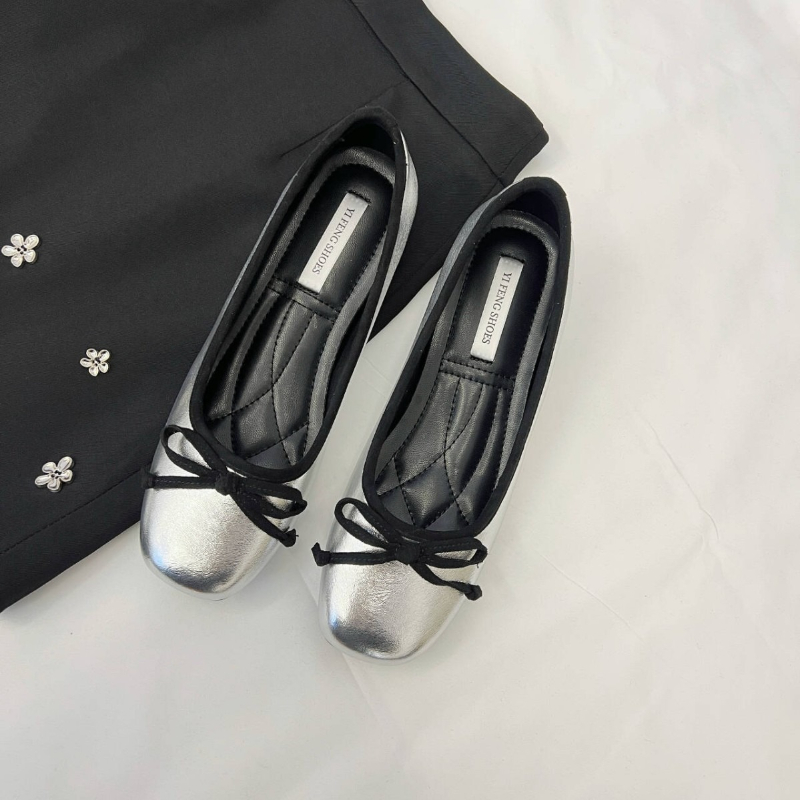 浅い女性用ソフトラウンドレディースフラットシューズ、スライド - Shoes For Women Flats のレビューと価格