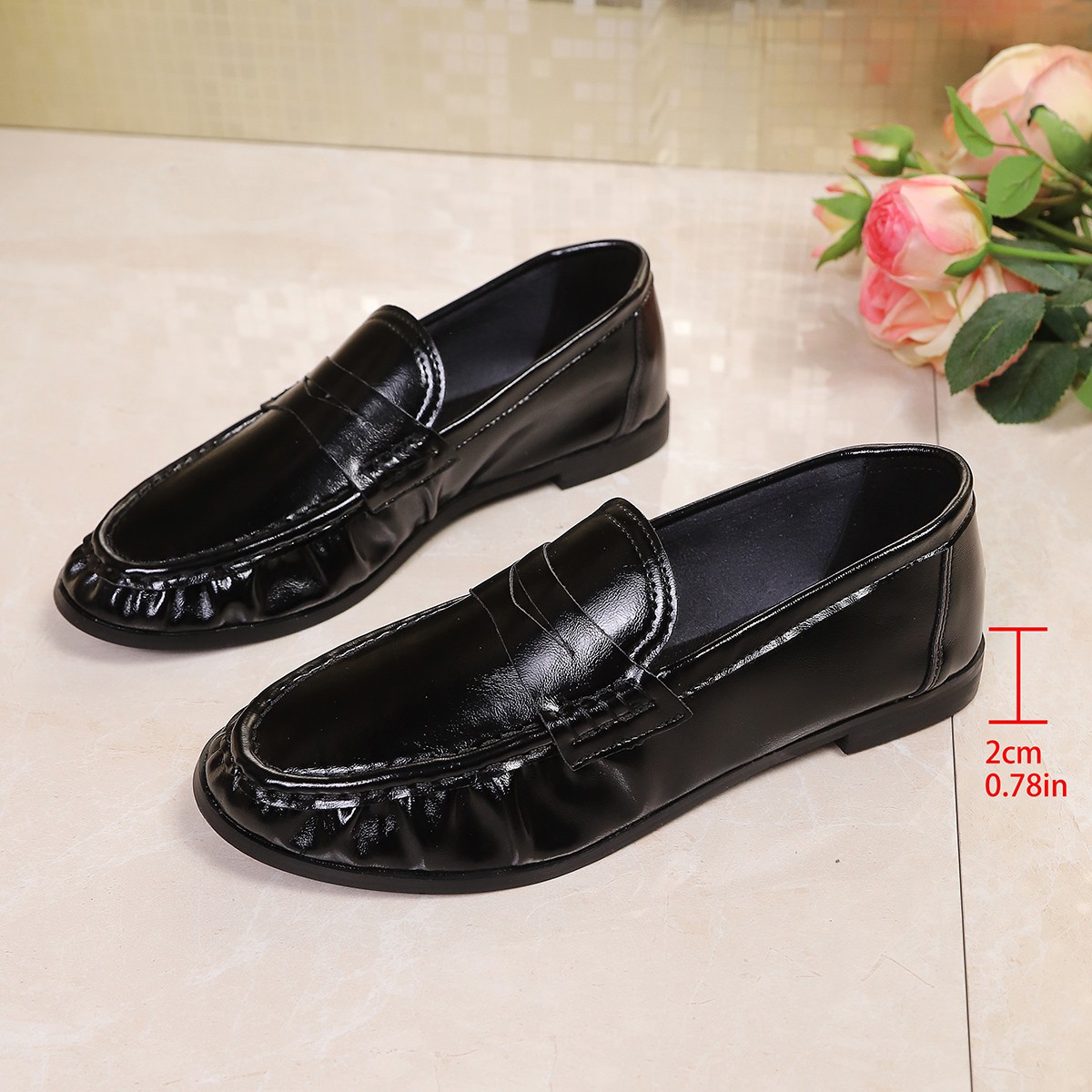 2026年夏 イギリス風 ブラック ワークフラットシューズ  - Shoes For Women Flats のレビューと価格