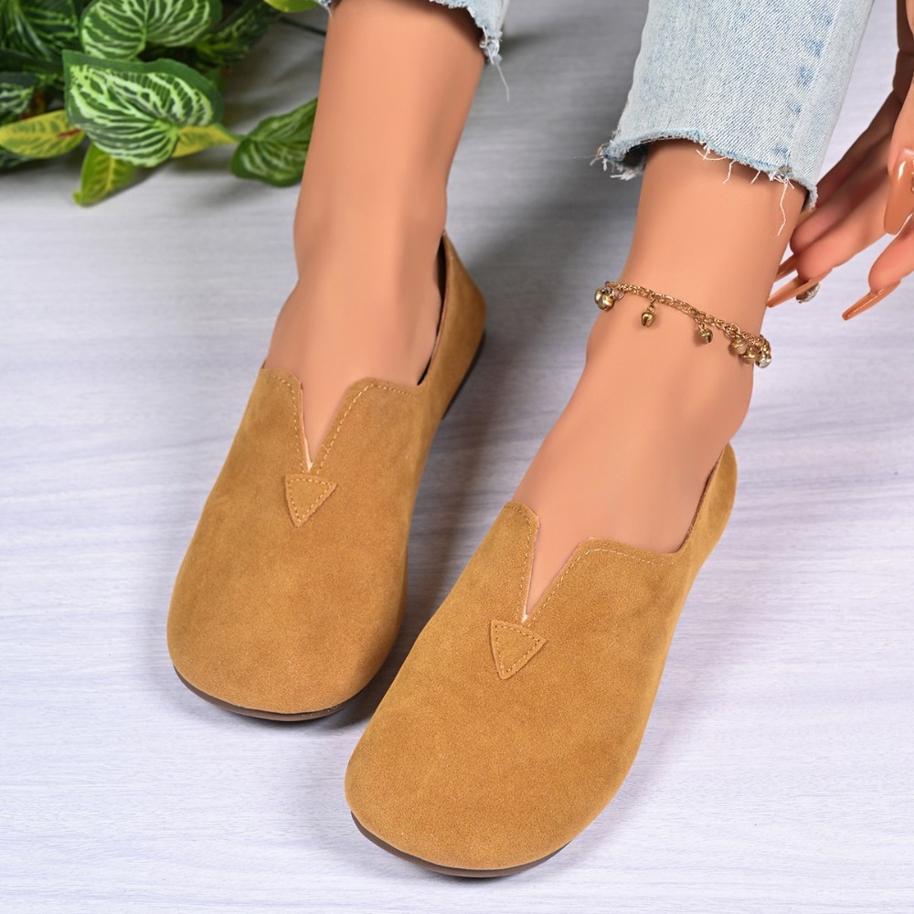 女性のフラットシューズ スリッポン ラウンドトゥ ローヒール - Women Shoes Quick Delivery のレビューと価格