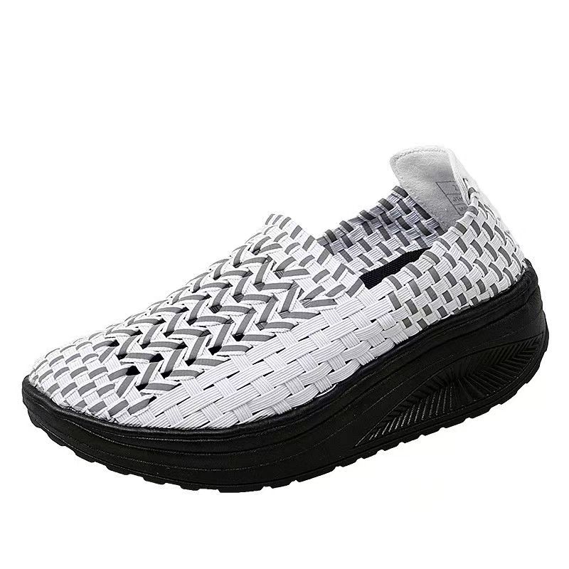女性用ハンドメイドウェッジカジュアルシューズ 厚底 滑り止め - Women'S Shoes Hands Free のレビューと価格