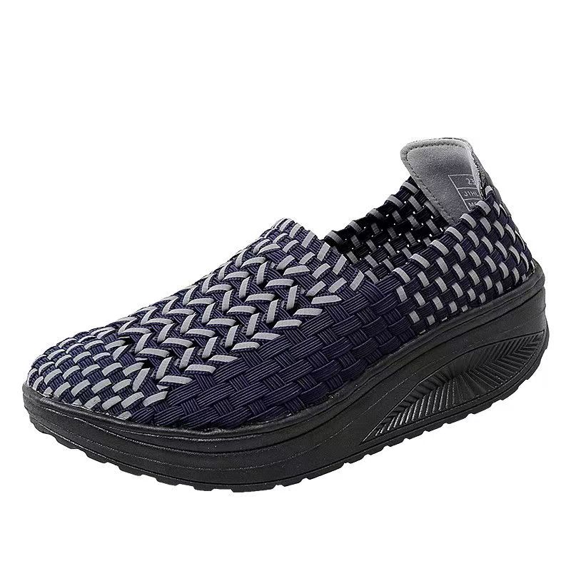 女性用ハンドメイドウェッジカジュアルシューズ 厚底 滑り止め - Women'S Shoes Hands Free のレビューと価格